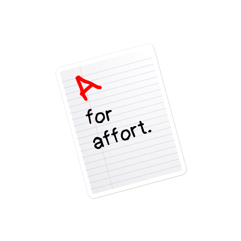 A For Affort Sticker